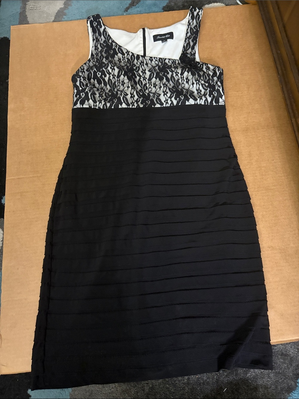 Scarlett Black Dress with White Lace Bodice